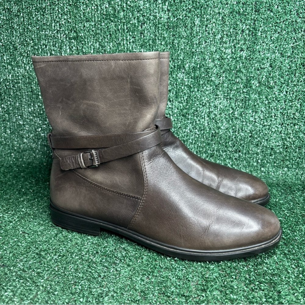 ECCO Sartorelle 25 Brown Leather Chelsea Side Zip Ankle Boots 10-10.5 / 41